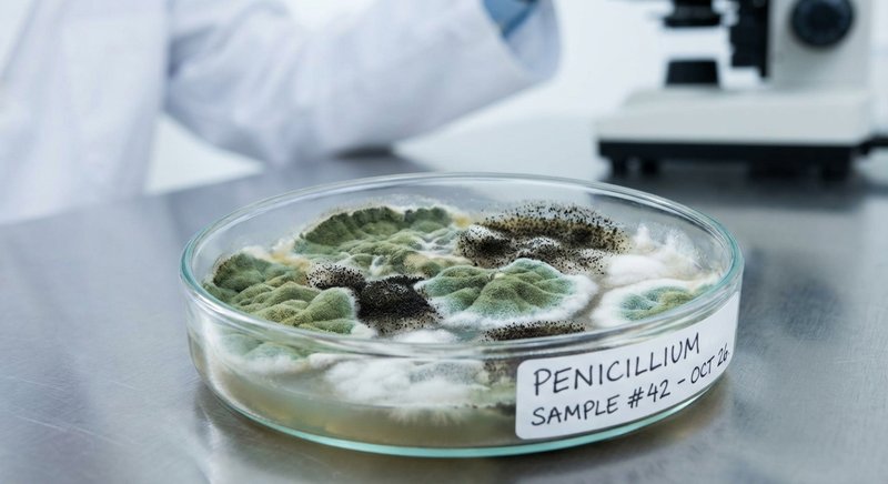 Petri dish with mold sample